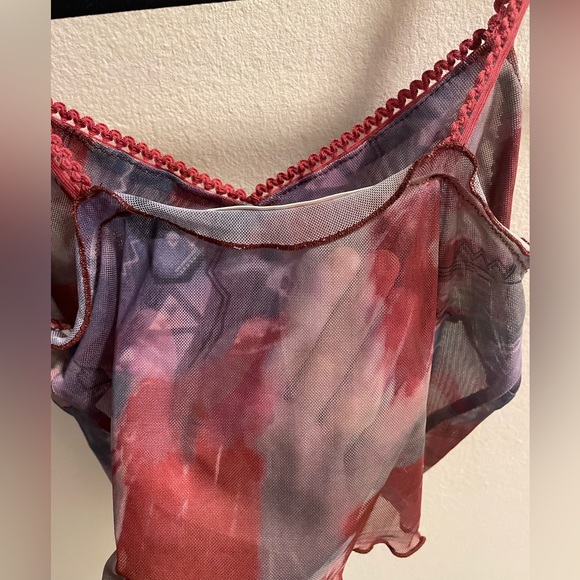 NWT- Sheer Patterned Crop Top - Picture 3 of 3